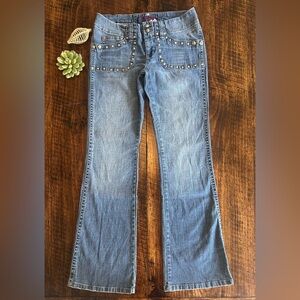 Candies | Y2K Studded Bootcut Low-Rise Jeans, Size 11